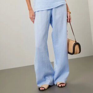 DONNI. The Linen Simple Pant NWT Size Small Light Blue